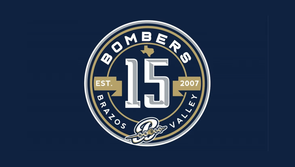 Brazon Valley Bombers 15th Anniversary Logo
