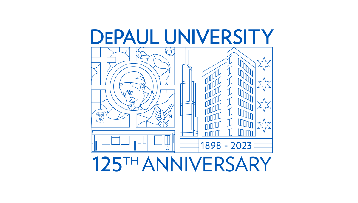 DePaul University 125th Anniversary Logo Logo